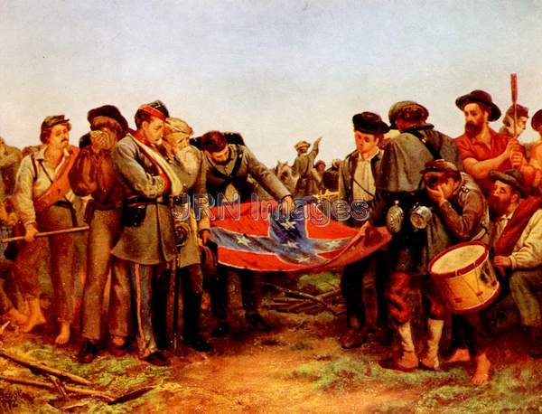 Lee's Troops Furl their Battle Flag