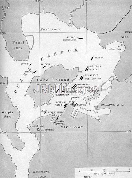 Map showing warship positions, December, 1941