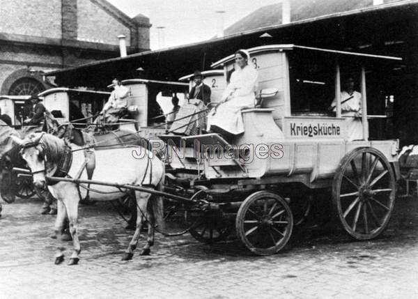 A horse-drawn mobile soup kitchen