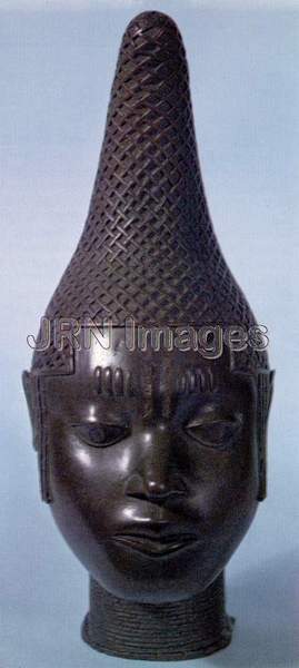 Sculpted head of a queen from Benin, Africa