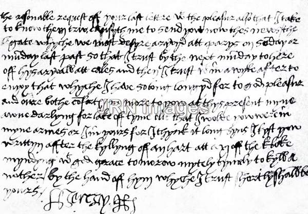 Letter from King Henry VIII to Anne Boleyn