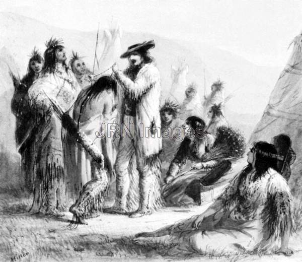 American fur trader adorning Native American