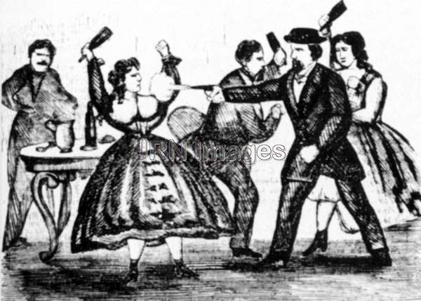 Drunken scene at 1840's whorehouse