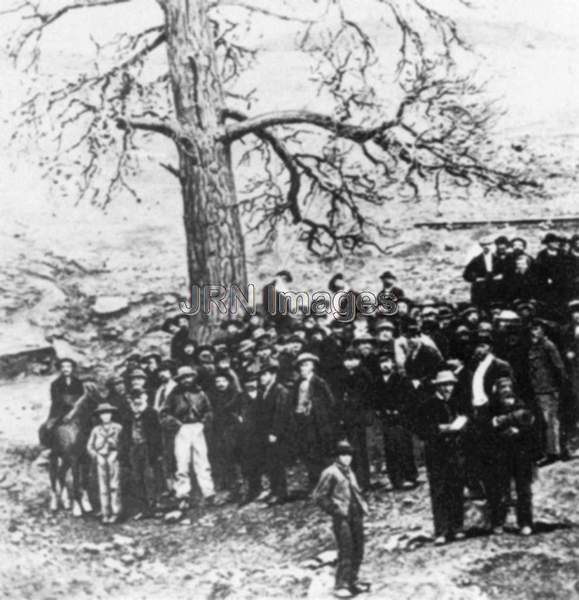 1850's public hanging of Montana mining camp