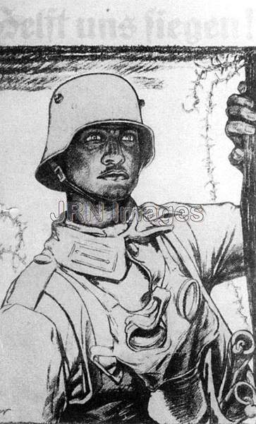 Propaganda poster vigilant German soldier