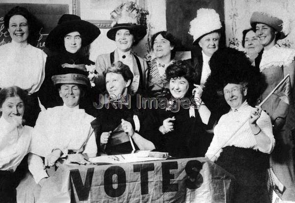 Women suffragettes celebrate