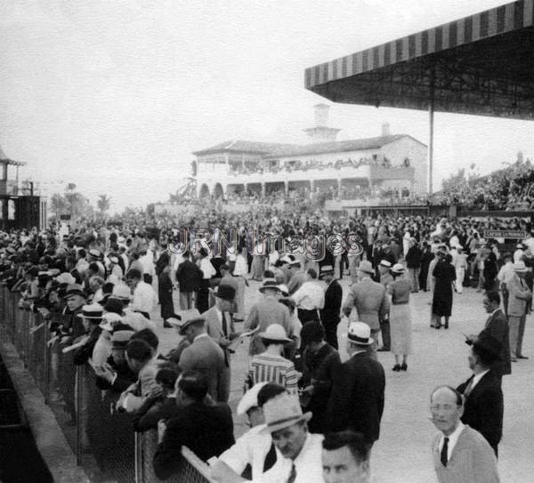 Crowds at an American racetrack