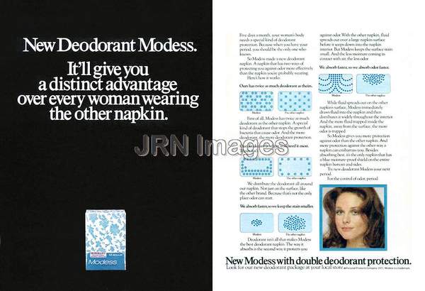 Modess sanitary napkins