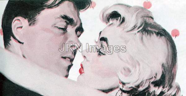 Young couple about to kiss