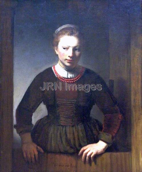 Young Woman at an Open Half Door