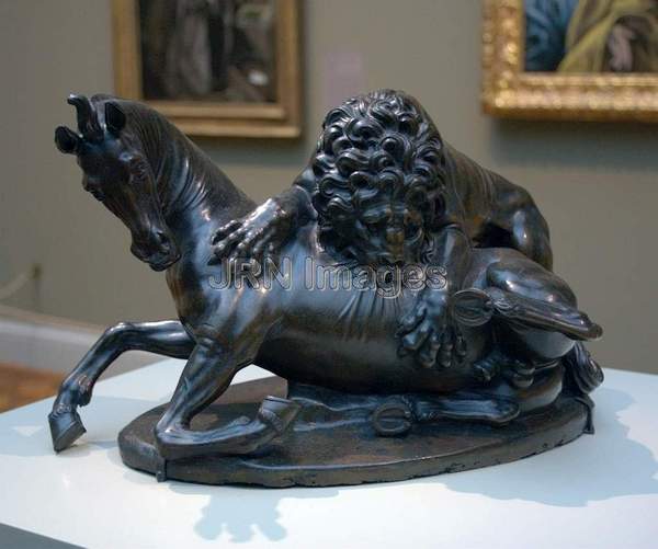 Lion Attacking a Stallion (Probably after a model...