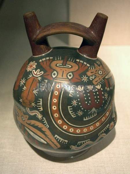 Double-Spouted Bottle Representing a Mythical...