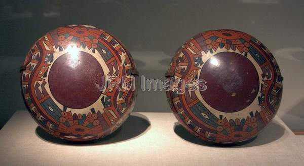 Matched Bowls Depicting Costumed Ritual Performers