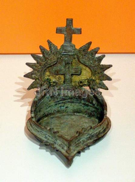 Oil Lamp with Christian Crosses