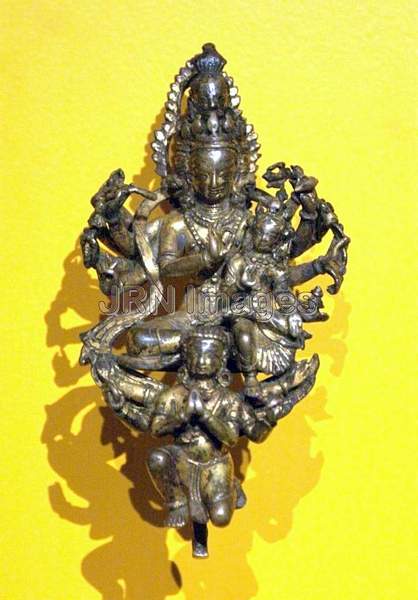 God Vishnu and Goddess Lakshmi Riding on Garuda