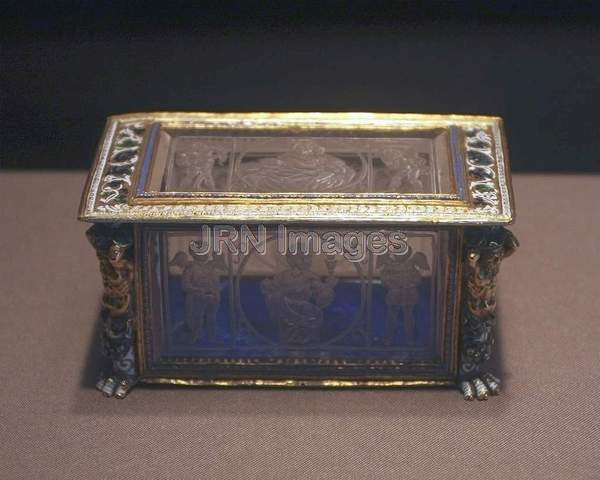 Miniature Casket with Engraved Figures of Faith,...