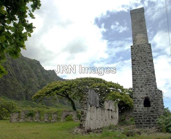 Kualoa Sugar Mill ruins; Built: 1863, Closed: 187...