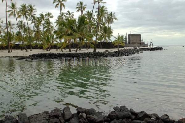 Keone'ele cove and Hale o Keawe temple, Pu'uhonua...