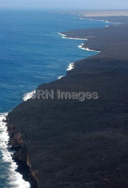 Lava flow, southeast coast of the Big Island;...