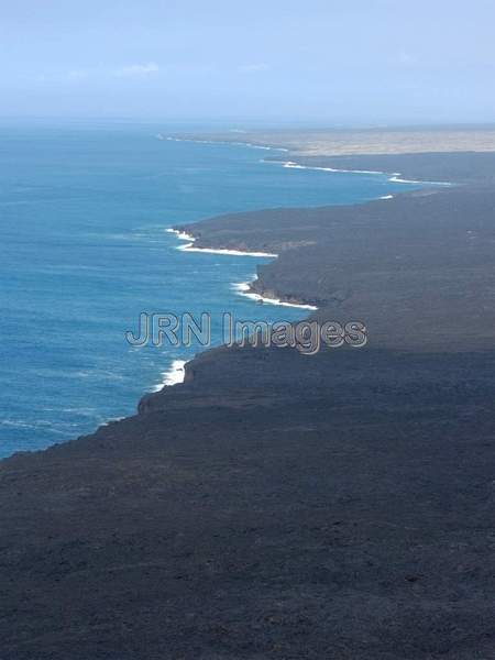 Lava flow, southeast coast of the Big Island;...