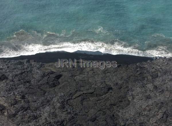 Lava flow, southeast coast of the Big Island;...