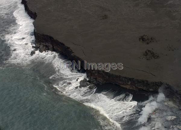 Southeast coast of Big Island, with lava flow from...