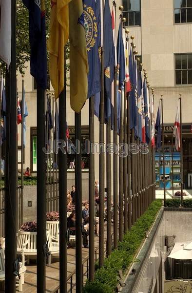 Flags at Rockefeller Center