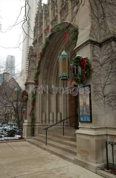 Fourth Presbyterian Church with Christmas Decoration