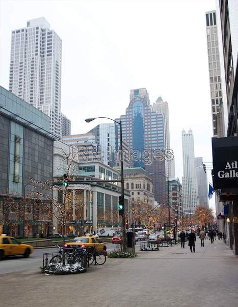 Michigan Avenue with Christmas Lights