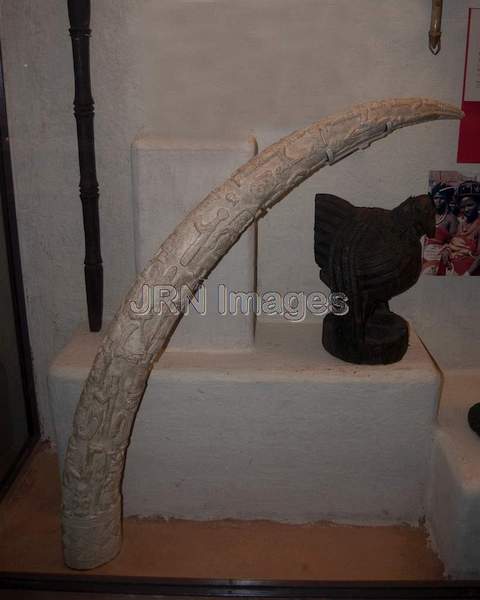 Carved ivory tusk