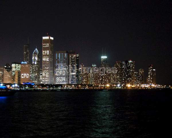 Chicago Skyline Nighttime View