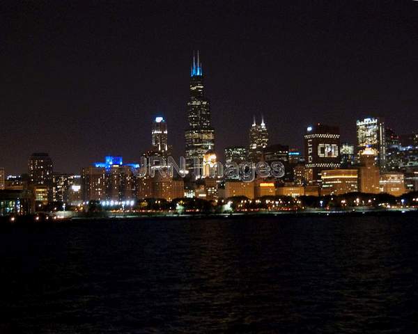 Chicago Skyline Nighttime View