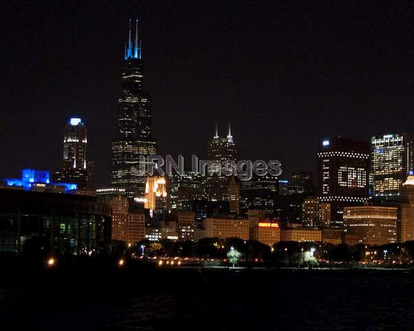 Chicago Skyline Nighttime View