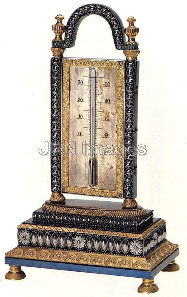 Thermometer of Steel and Gold Gilding