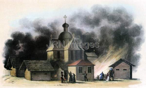 Burning Church Near Beschenovitschi