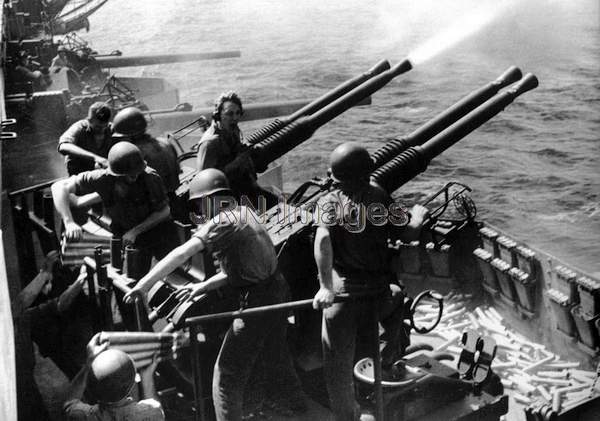 U.S. Navy Guns Firing, WWII