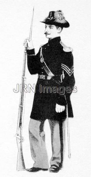 Sergeant of Infantry of U.S. Army Wearing Full Dress