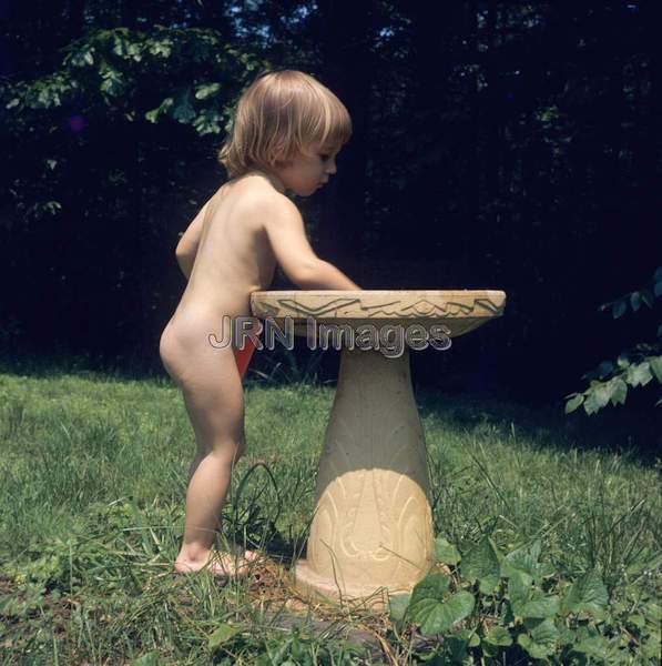 Girl with birdbath