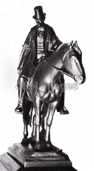 Statue showing Lincoln as Circuit Rider