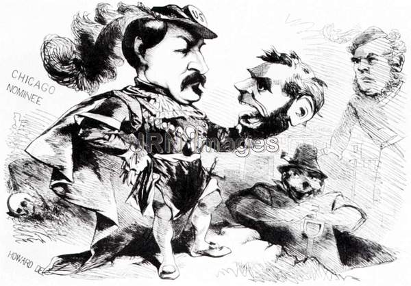 Cartoon depicting George B. McClellan as Hamlet