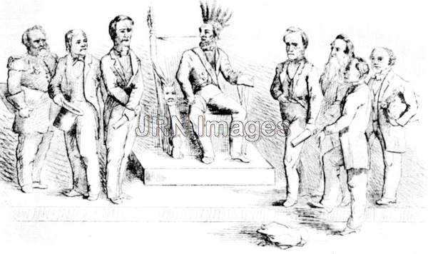 Cartoon depicting Lincoln as savage chief