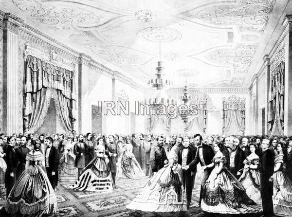 Lithograph depicting inaugural ball