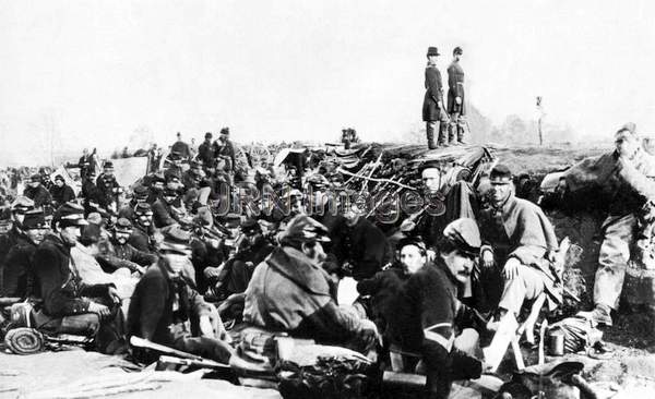 Union troops in trenches