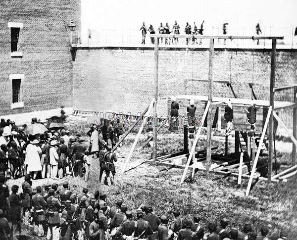 Conspirators in the assassination of Lincoln afte hanging