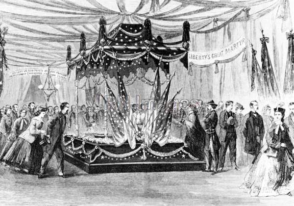 Drawing Depicting the Funeral Observance for Abraham Lincoln