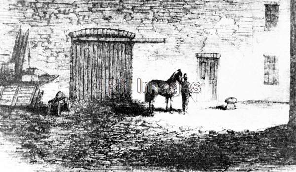 Drawing Depicting a Horse Outside Ford's Theatre