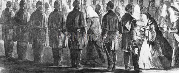 Drawing Depicting Guards Watching the Accused Conspirators