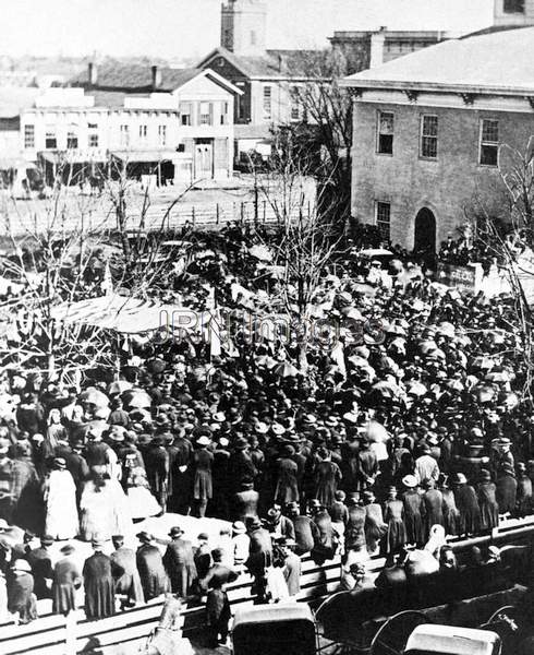 Crowds in Front of the McClean County Court House